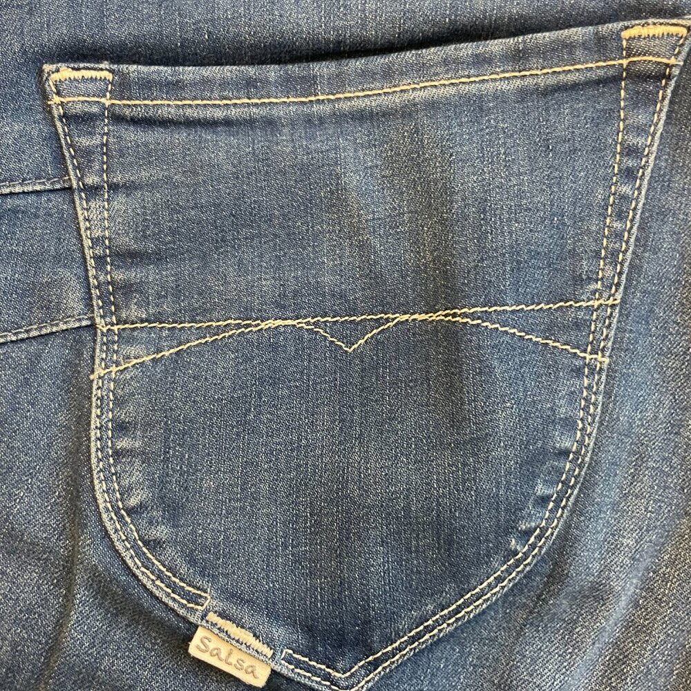 Salsa high waisted slim zip front denim jeans classic medium wash womens size 30 - Picture 3 of 11